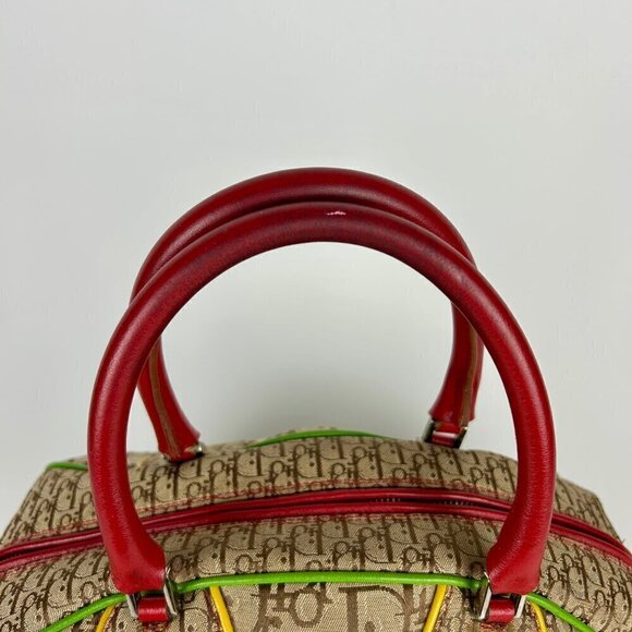 VINTAGE CHRISTIAN DIOR 2004 RASTA PRINT BOWLING BAG - Picture 5 of 12